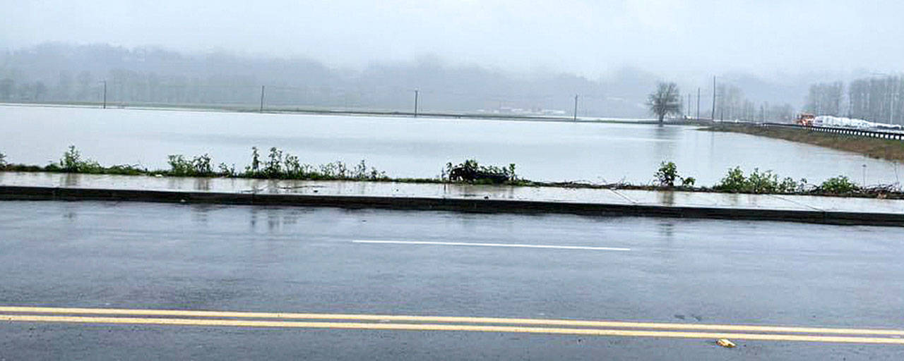 Heavy rain floods a Carpinito Brothers field next to their farm along the West Valley Highway, north of South 277th Street. COURTESY PHOTO, City of Kent