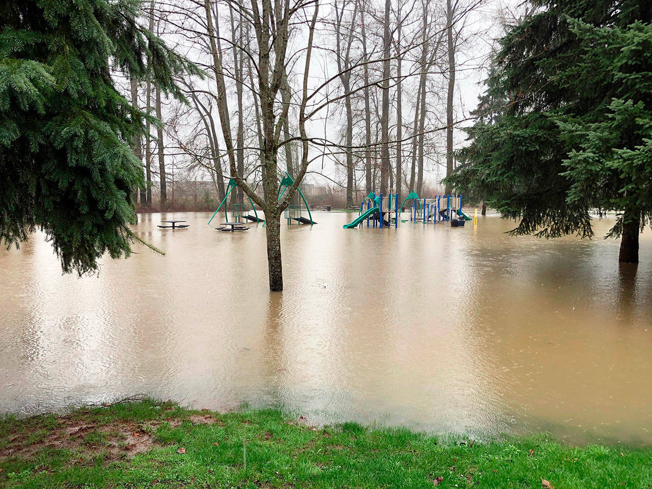 Flooding at Evans Park in the 29600 block of the Green River Road in Auburn. COURTESY PHOTO, City of Auburn