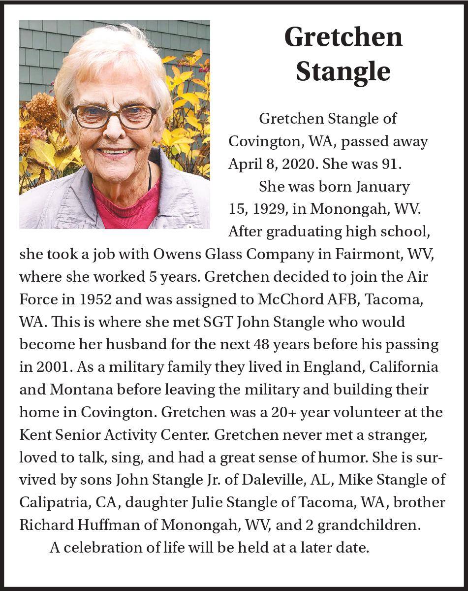 Obituary: Gretchen Stangle