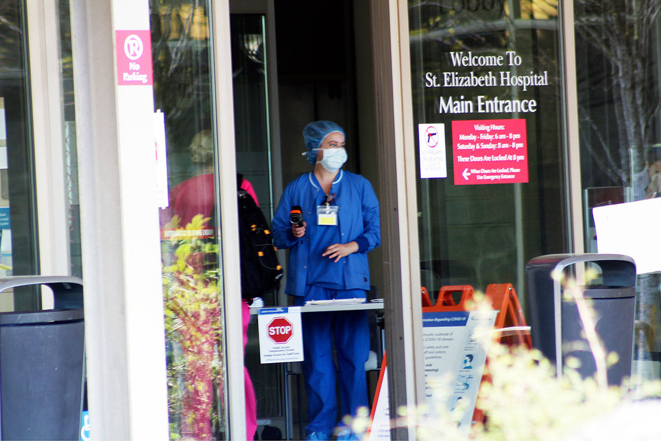 Visitors, staff, and administration are screened at Enumclaw’s St. Elizabeth Hospital entrances for any signs of COVID-19. Photo by Ray Miller-Still/Sound Publishing