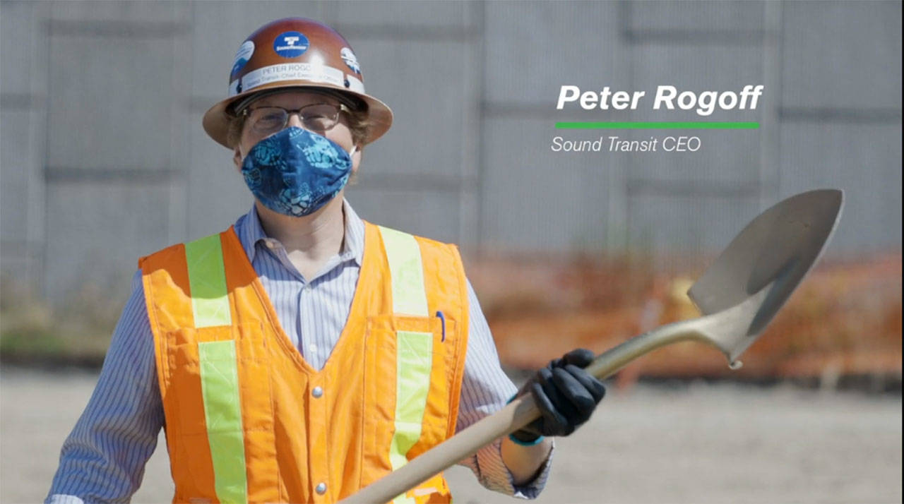 Sound Transit CEO Peter Rogoff breaks ground on Federal Way Link Extension project in a July 16 video. Courtesy photo