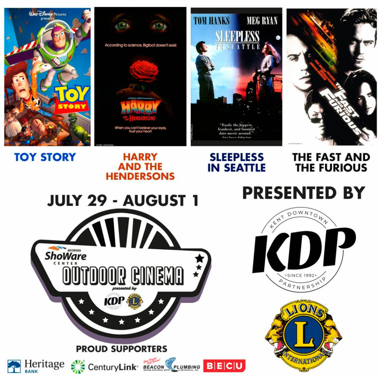 ShoWare Center in Kent offers four drivein films July 29Aug. 1 Kent
