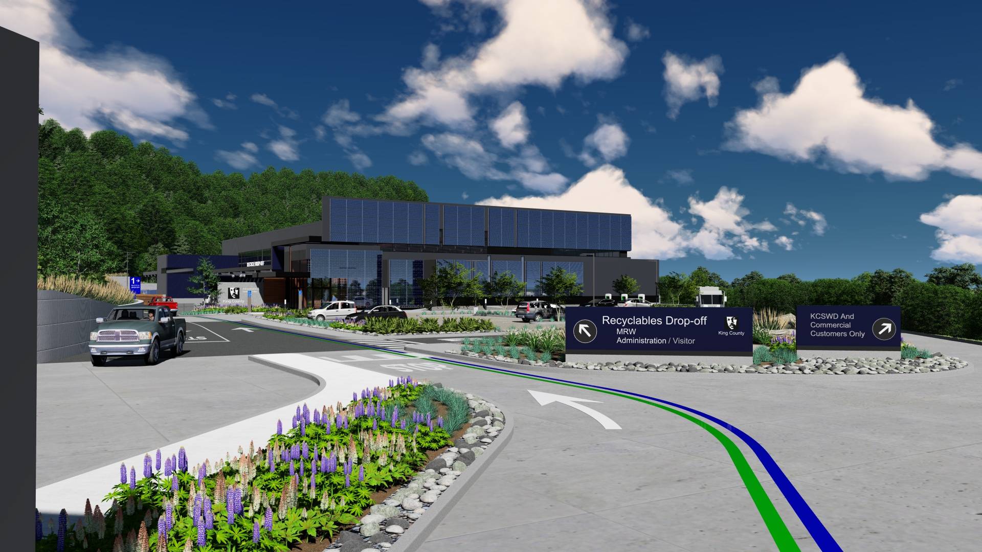 Courtesy of King County                                Rendering of the future South County Recycling and Transfer Station.
