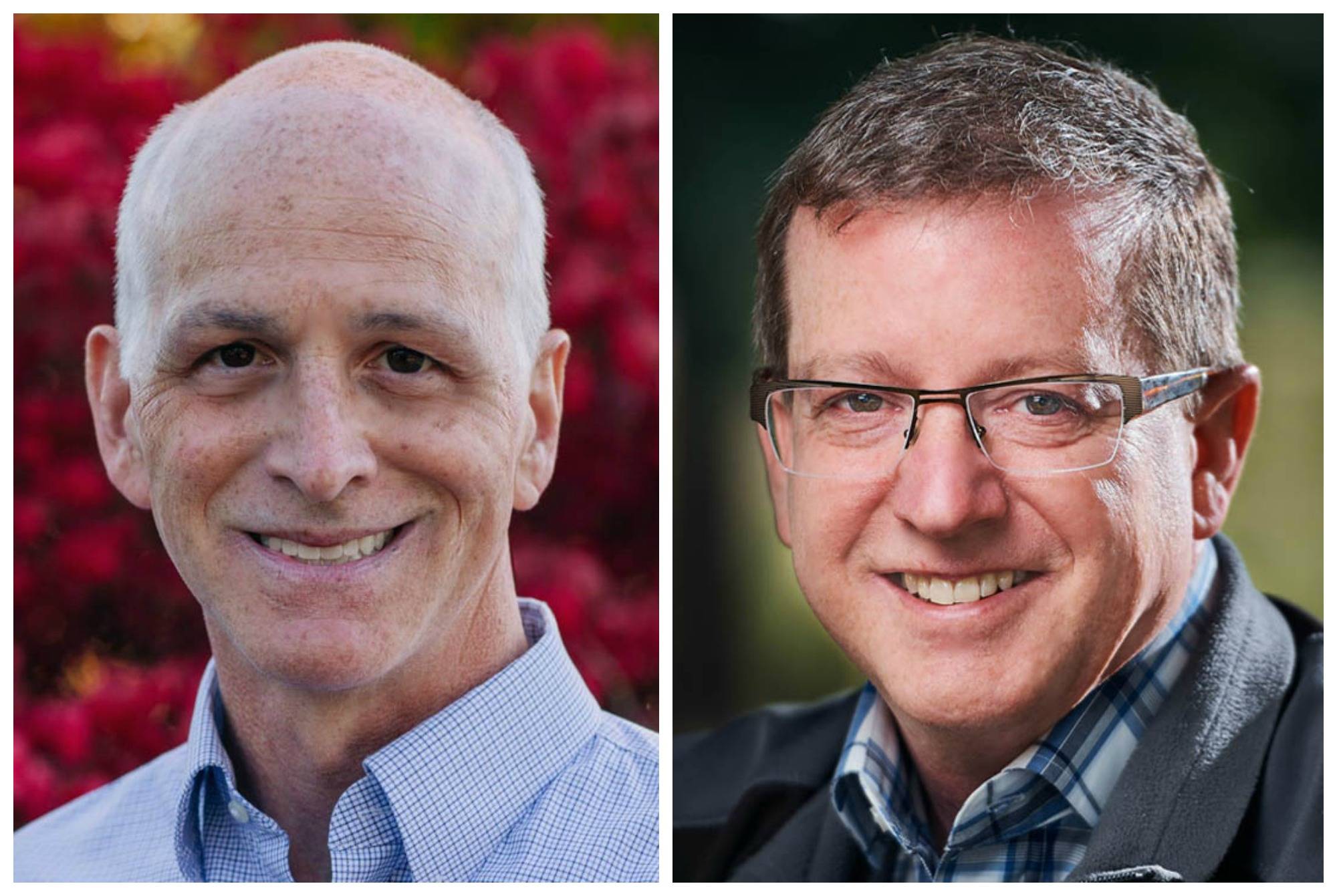 Adam Smith, left, and Doug Basler. Photos from the King County Elections site