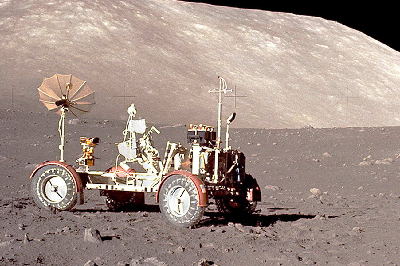 A Lunar Rover on the Moon surface. COURTESY PHOTO, City of Kent/Boeing