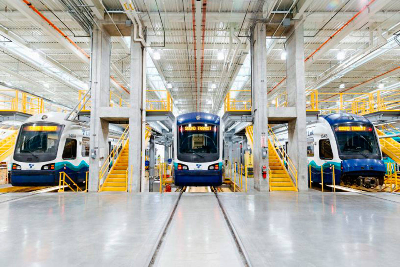 COURTESY PHOTO, Sound TransitThe inside of Sound Transit’s light rail Operations and Maintenance Facility in Seattle.