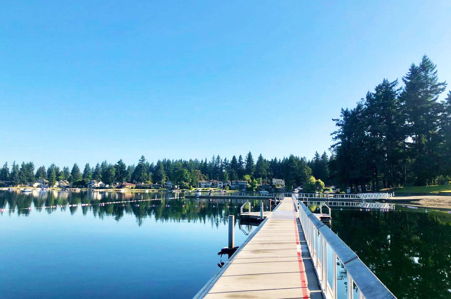 The swimming and fishing dock at Lake Meridian Park in Kent. COURTESY PHOTO, City of Kent