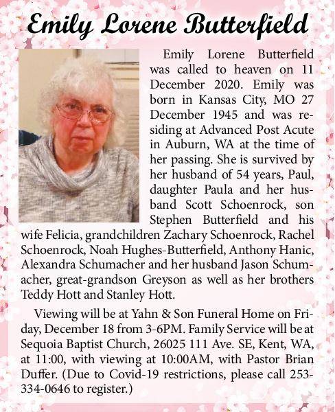 Emily Lorene Butterfield | Obituary