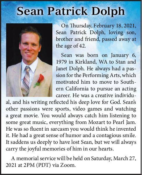 Sean Patrick Dolph | Obituary