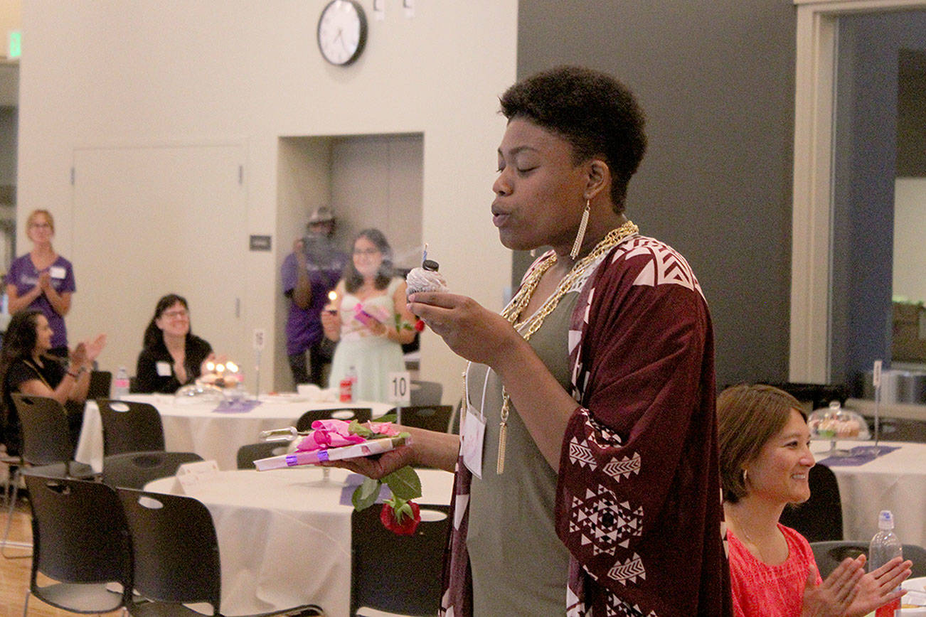 Kathie Nguyen embraces Eileen & Callie's Place founder Natalie Ellington. Celebrate 18!, hosted on July 13, 2019, was also the day of Ellington's birthday. Olivia Sullivan/staff photo