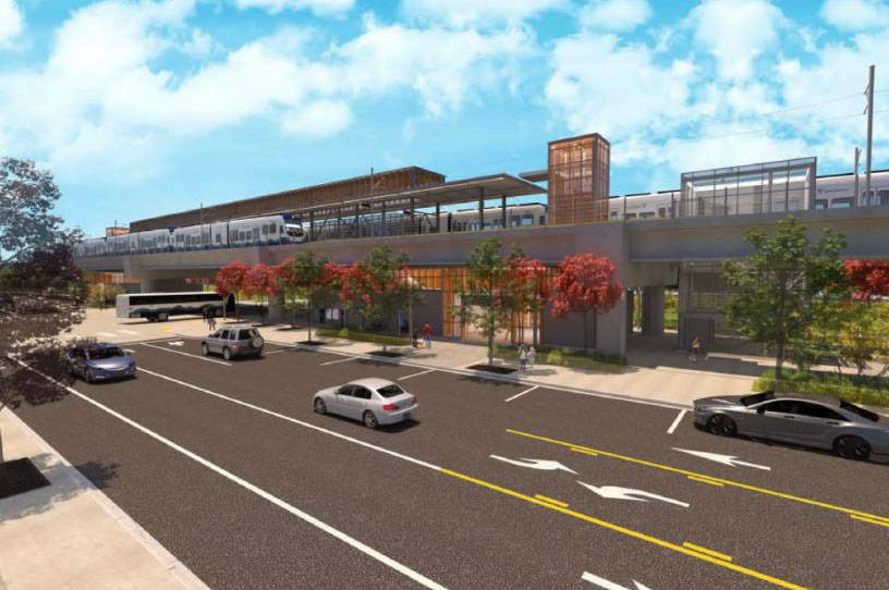 A rendering of the Kent/Des Moines light rail station scheduled to open in 2024. COURTESY IMAGE, Sound Transit