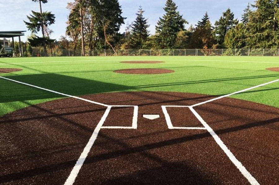 A synthetic turf softball field at Bellevue High School similar to what will be installed at Kent-Meridian High. COURTESY PHOTO, Premier Field Development