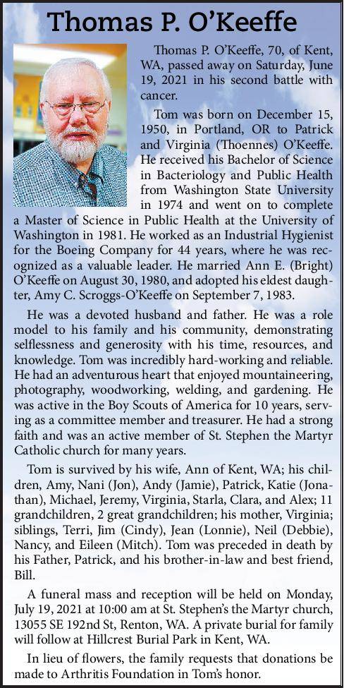 Thomas P. O'Keefe | Obituary