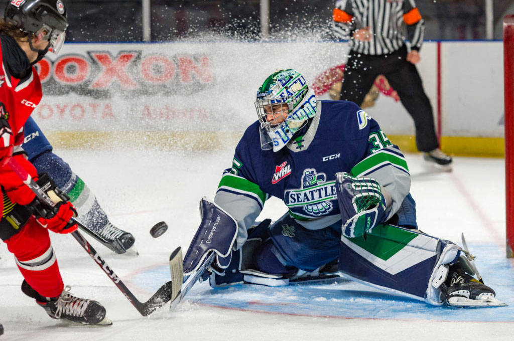 Thomas Milic of the Seattle Thunderbirds will participate in the Seattle Kraken training camp. COURTESY PHOTO, Brian Liesse/Seattle Thunderbirds