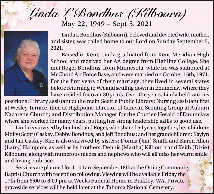 Linda L. Bondhus (Kilbourn) | Obituary