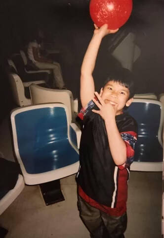 Photo of Jesse Sarey bowling as a kid. (Photo courtesy of Elaine Simons)