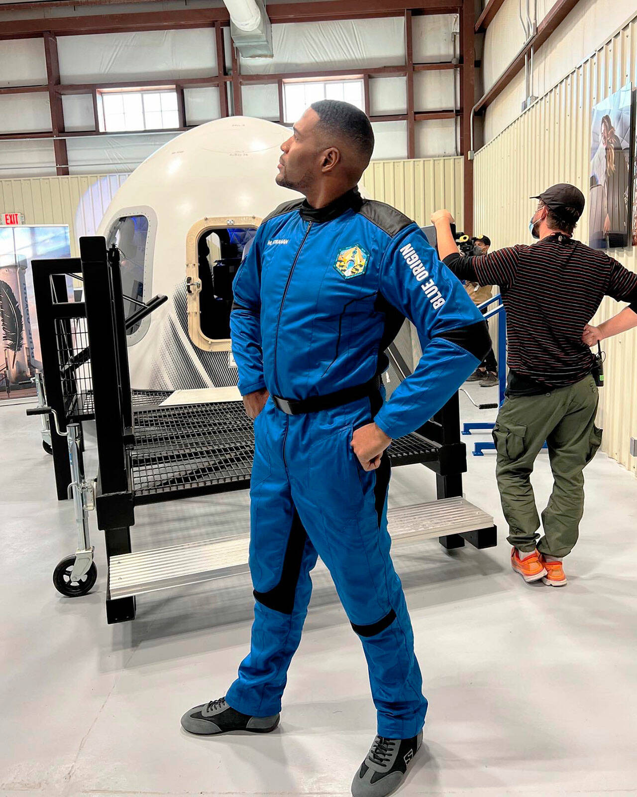 Michael Strahan prepares for a flight into space on Blue Origin’s New Shepard. The flight is scheduled for Saturday, Dec. 11. COURTESY PHOTO, Michael Strahan