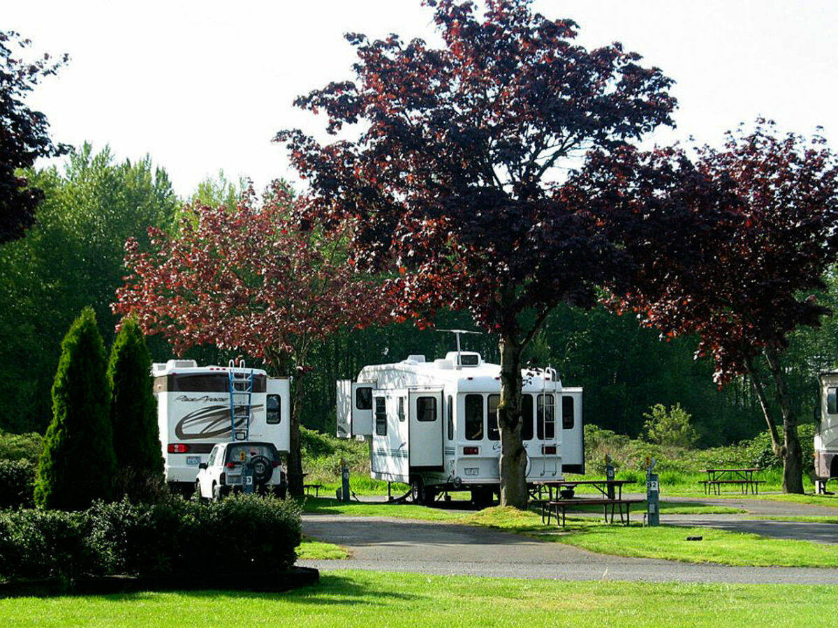 The Seattle-Tacoma KOA campground in Kent closed in November, but just a year prior to closing, the KOA operator received a final payment on $1 million from the city of Kent which it used to replace 30 campsites lost due to construction of the Lower Russell Levee along the Green River. COURTESY FILE PHOTO, KOA