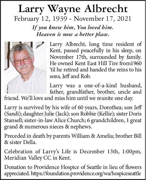 Larry Wayne Albrecht | Obituary