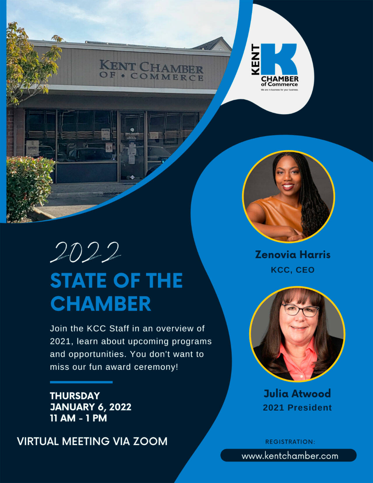 The Kent Chamber’s State of the Chamber on Jan. 6 will move to Zoom due to COVID-19. COURTESY IMAGE, Kent Chamber of Commerce