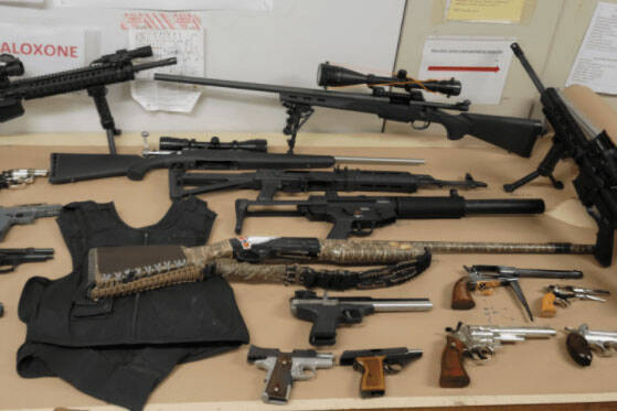 Some of the guns confiscated by police (screenshot from SPD website)