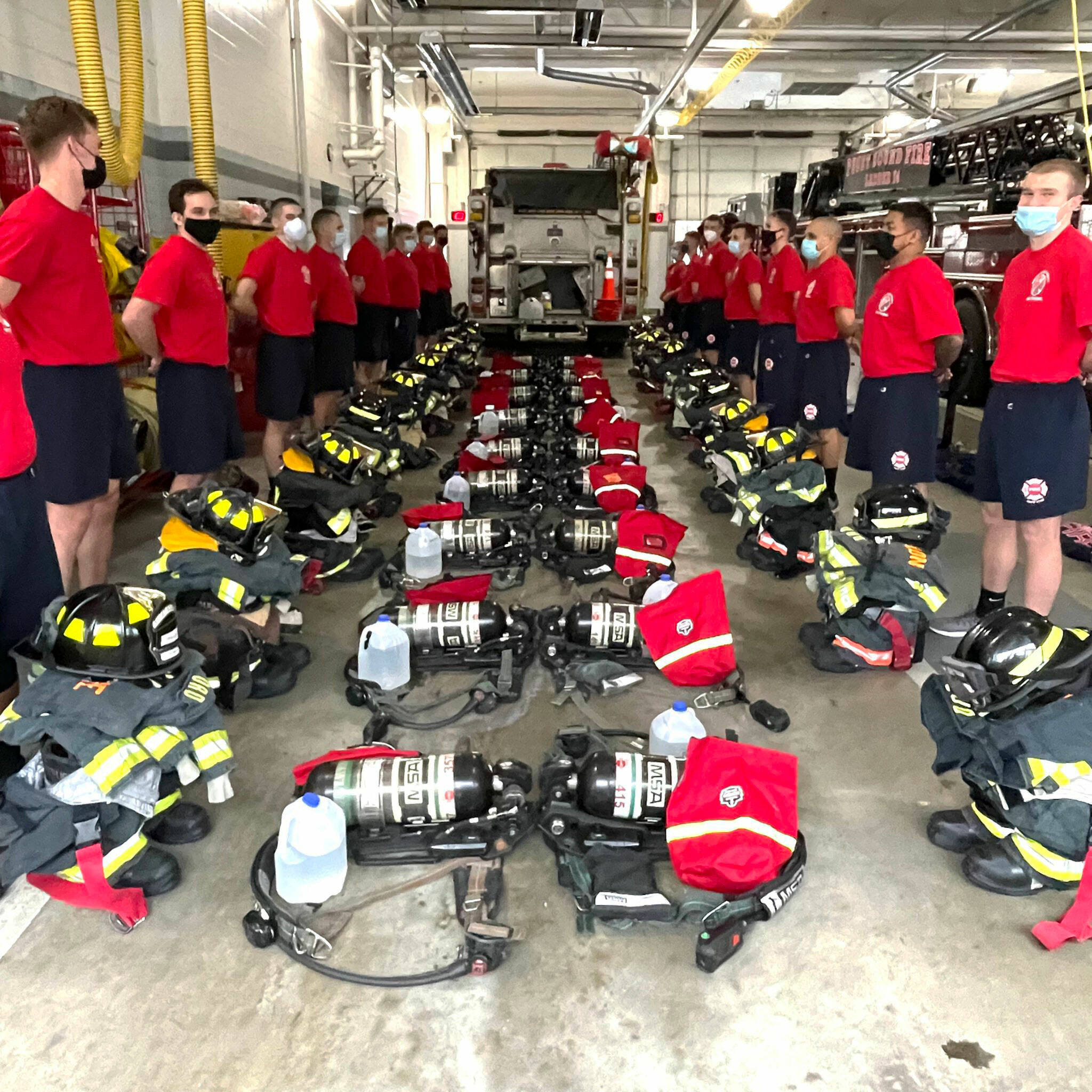 Kent-based Puget Sound Fire recruits become familiar with their gear during this Dec. 30 training. COURTESY PHOTO, Puget Sound Fire