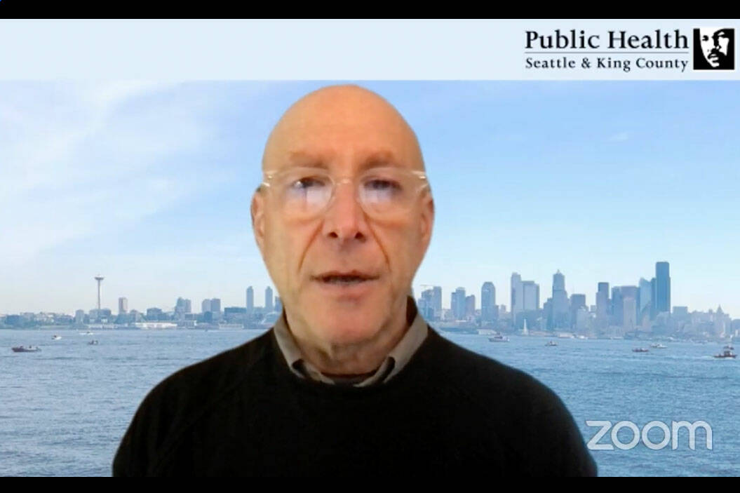 Jeff Duchin, Health Officer for Public Health — Seattle King County. (Screenshot from Zoom meeting)