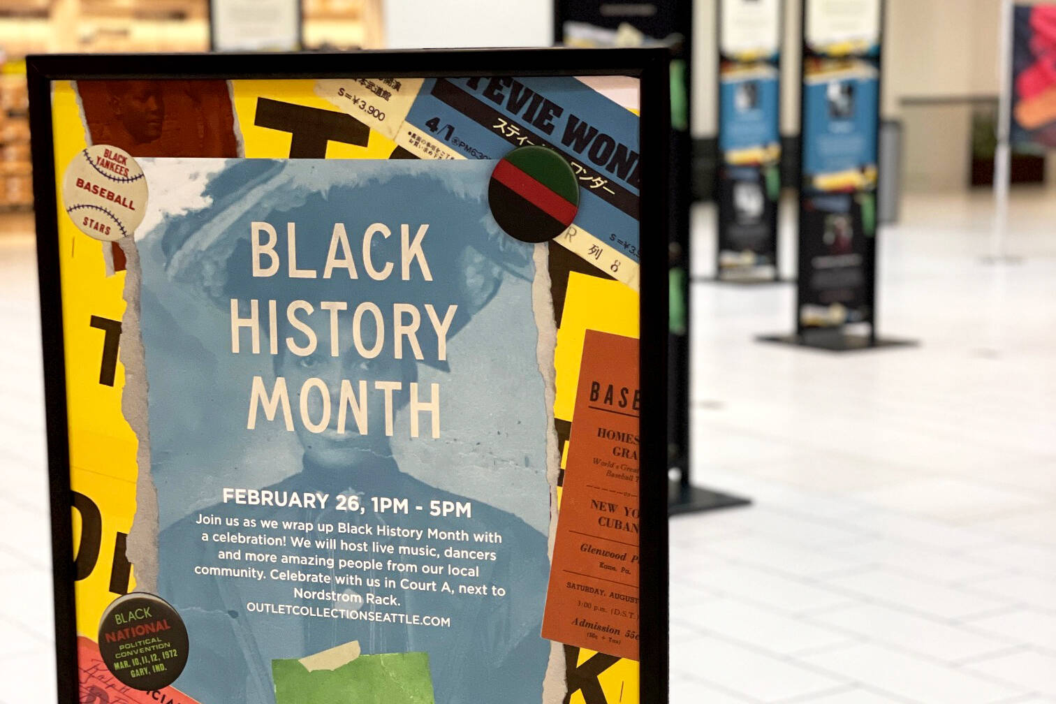 The Outlet Collection | Seattle is honoring Black History Month with a display all month long, and a celebration on Feb. 26!