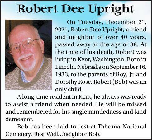 Robert Dee Upright | Obituary