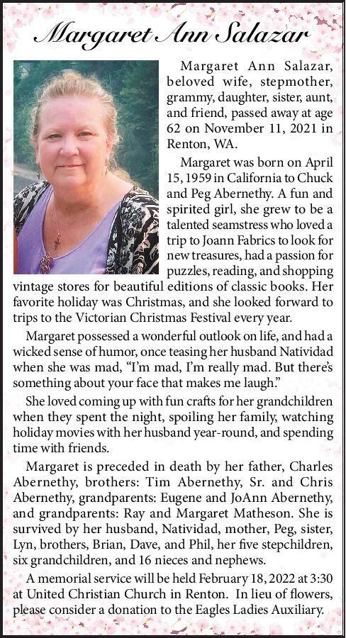 Margaret Ann Salazar | Obituary