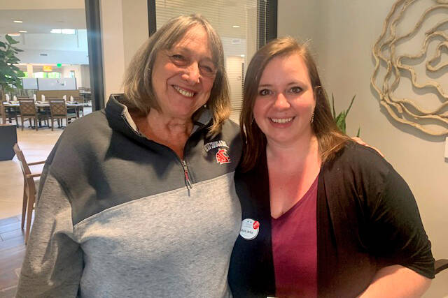 Resident Lifestyle Director Laura Jenks (right) with volunteer Lynn LeGrande. If you are interested in making a difference contact ljenks@cadencesl.com, or join Laura every Tuesday for InTune Fitness!