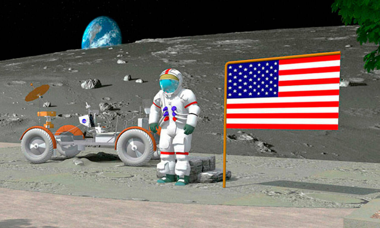 The renovation at Kherson Park will include a replica astronaut and Lunar Rover. COURTESY IMAGE, City of Kent