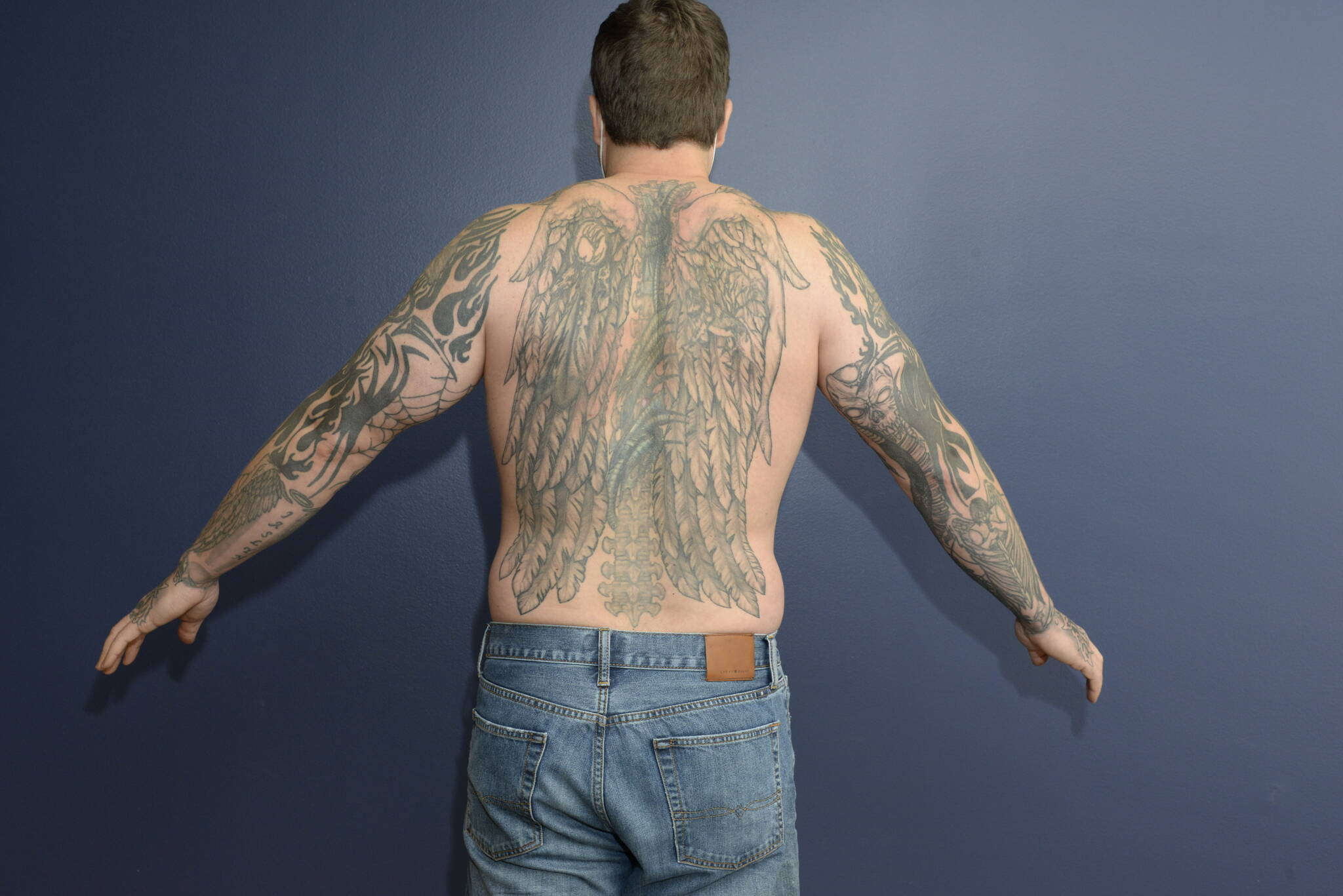 Photo of Auburn Police officer Jeffrey Nelson's tattoos. A King County Superior Court Judge decided many of Nelson's tattoos contained wording or imaging that would prejudice potential jurors. An additional 40 images have to be redacted prior to being released. (Courtesy photo)