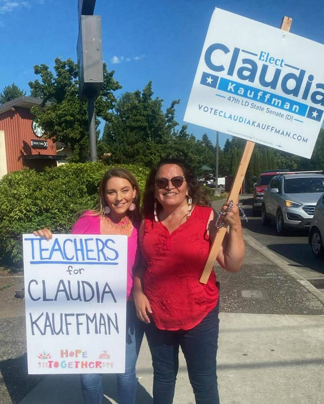 Claudia Kauffman, right, on the campaign trail. COURTESY PHOTO, Claudia Kauffman
