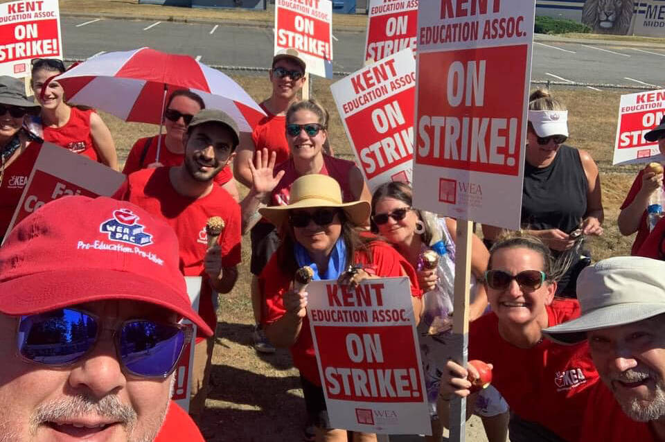 Kent teachers on strike. COURTESY PHOTO, Kent Education Association