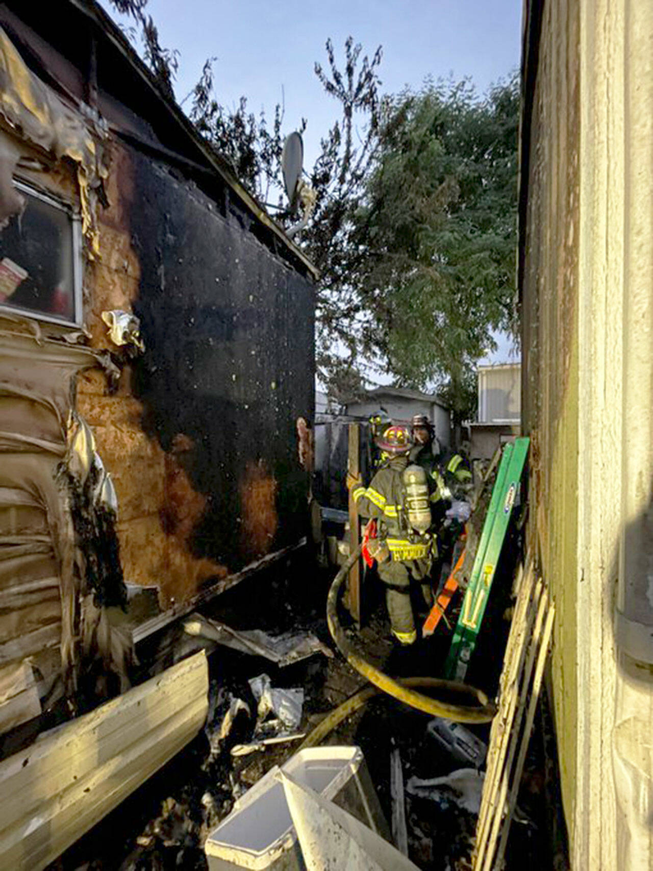 Puget Sound Fire responded to a mobile home park fire on Sept. 2 in the 800 block of Central Avenue South in Kent. COURTESY PHOTO, Puget Sound Fire