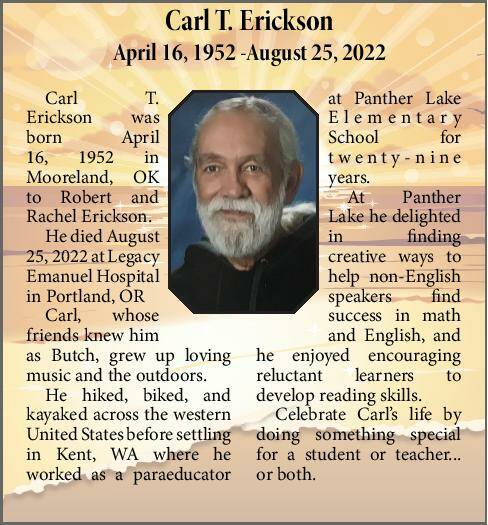 Carl T. Erickson | Obituary