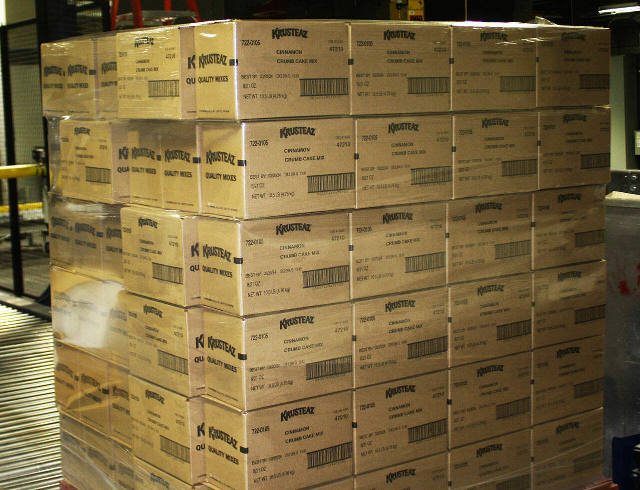 Boxes ready to be moved from Kent to The Krusteaz Company distribution center in Tukwila. STEVE HUNTER, Kent Reporter