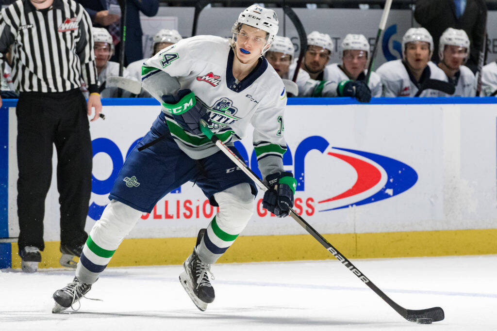 Defenseman Kevin Korchinski is one of several key players who could help the Seattle Thunderbirds to another Western Hockey League playoff run. COURTESY FILE PHOTO, Brian Liesse, Seattle Thunderbirds