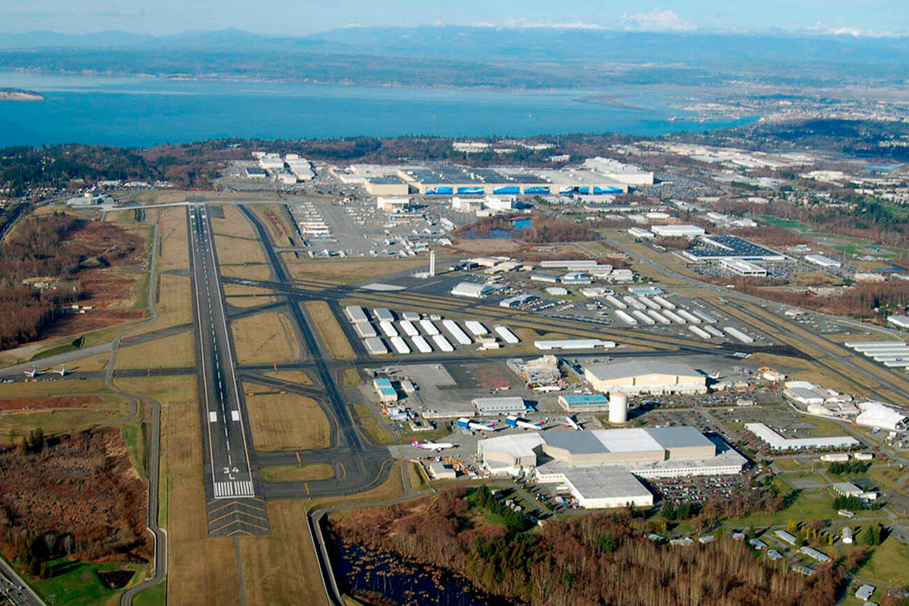 Paine Field in Everett may be expanded as Sea-Tac Airport is nearing capacity; another brand-new airport could be built in Graham, Roy, or Thurston County to also add airport capacity. Photo courtesy Paine Field/Snohomish County