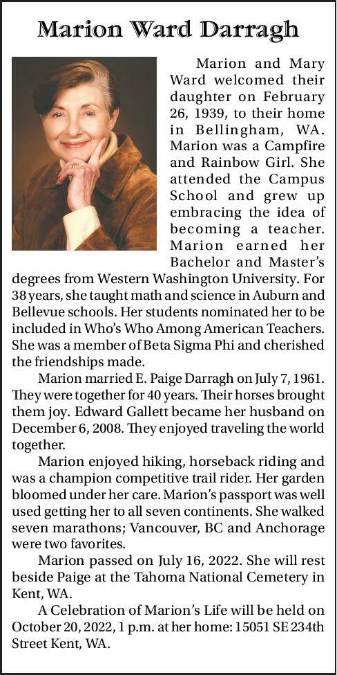 Marion Ward Darragh | Obituary