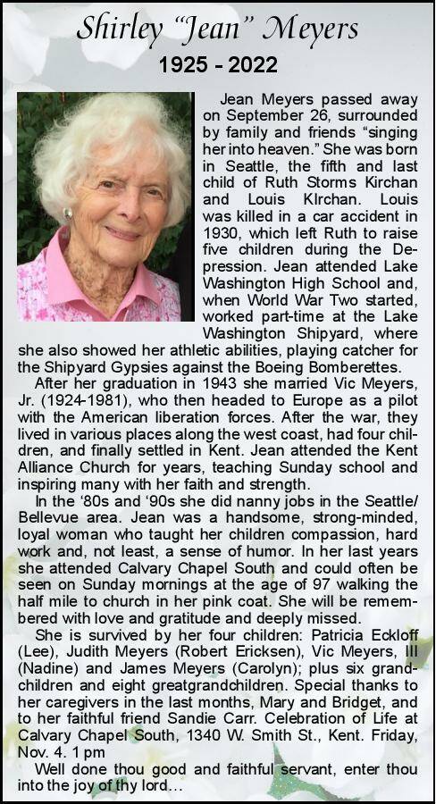 Shirley "Jean" Meyers | Obituary