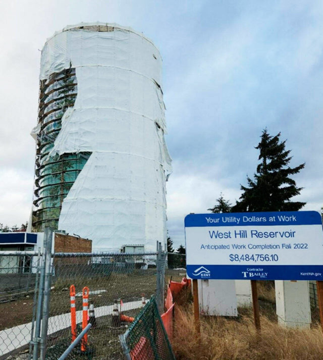Wind damage to cover leads to unveiling of Kent water tower Kent Reporter