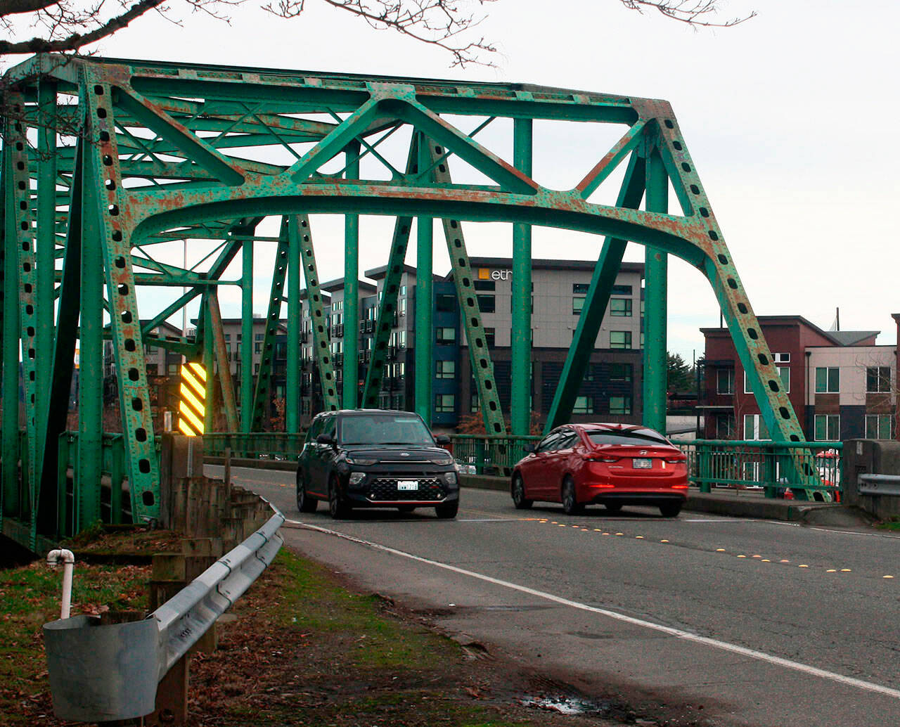 Vehicles use the Meeker Street Bridge, a popular commuting route. STEVE HUNTER, Kent Reporter