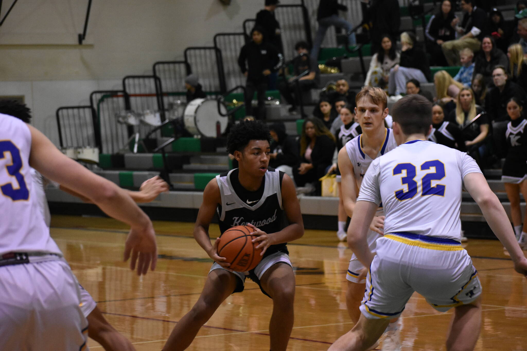Kentwood leading score Mason St. Louis in action against Tahoma. Photo Credit: Ben Ray/ The Reporter