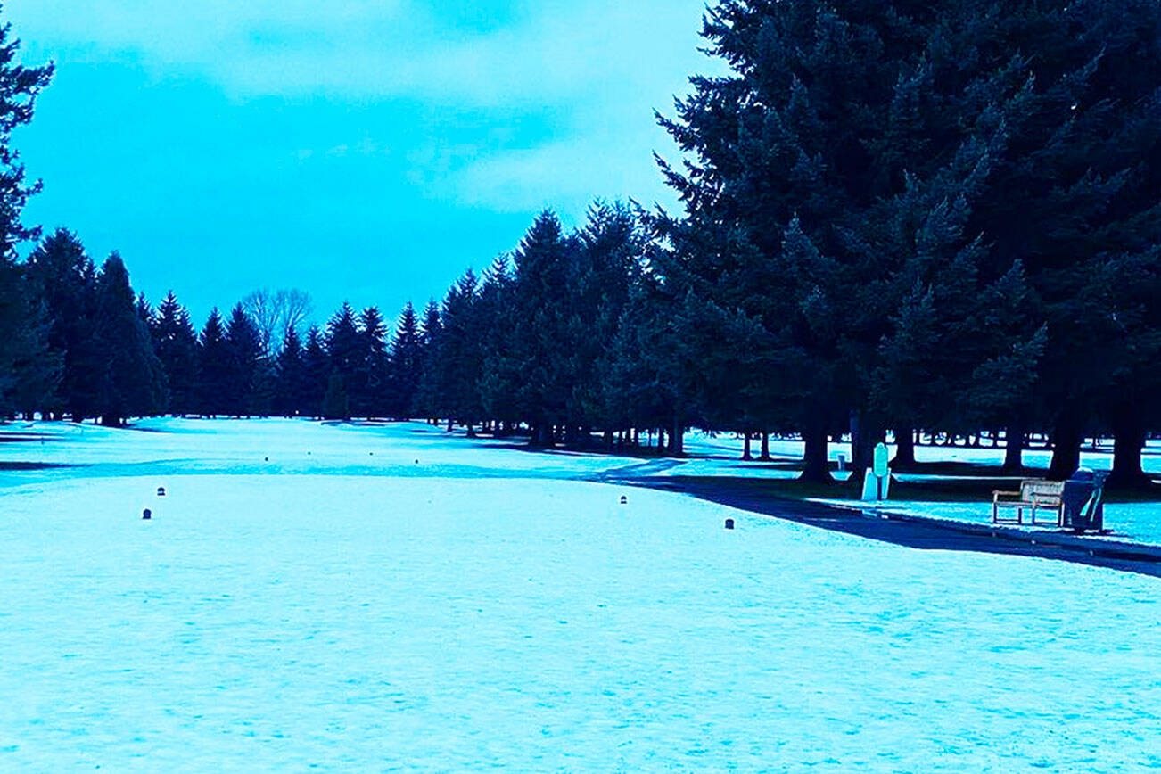 The driving range and 18-hole course at the Riverbend Golf Complex in Kent were closed Sunday, Feb. 26 due to snow. COURTESY PHOTO, City of Kent Parks