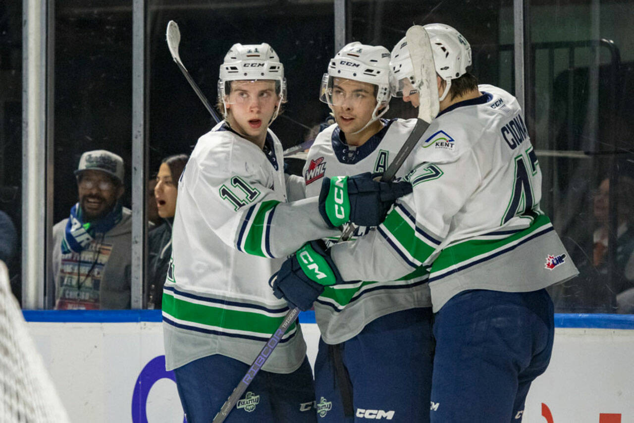 The Kent-based Seattle Thunderbirds open the Western Hockey League playoffs Friday, March 31 at home against the Kelowna Rockets. COURTESY PHOTO, Brian Liesse, Seattle Thunderbirds