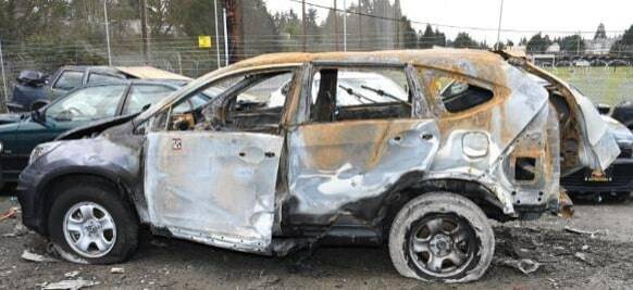The Seattle Fire Department responded to a vehicle fire on April 2. Investigation identified the vehicle as Leticia Martinez-Cosman’s. (Seattle Police Department documents)