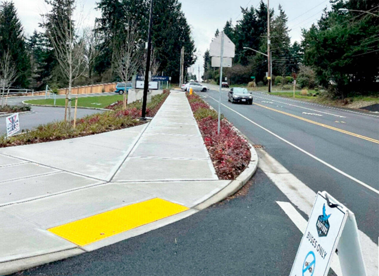 Kent School District crews built a sidewalk in front of River Ridge Elementary when it opened in 2021 but not south of the school along Military Road South were children walk. The district plans to spend $3.52 million this summer to build a sidewalk. COURTESY PHOTO, City of SeaTac