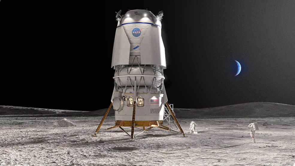 An artist’s concept of the Blue Moon lander to be designed by Kent-based Blue Origin for NASA. COURTESY IMAGE, Blue Origin